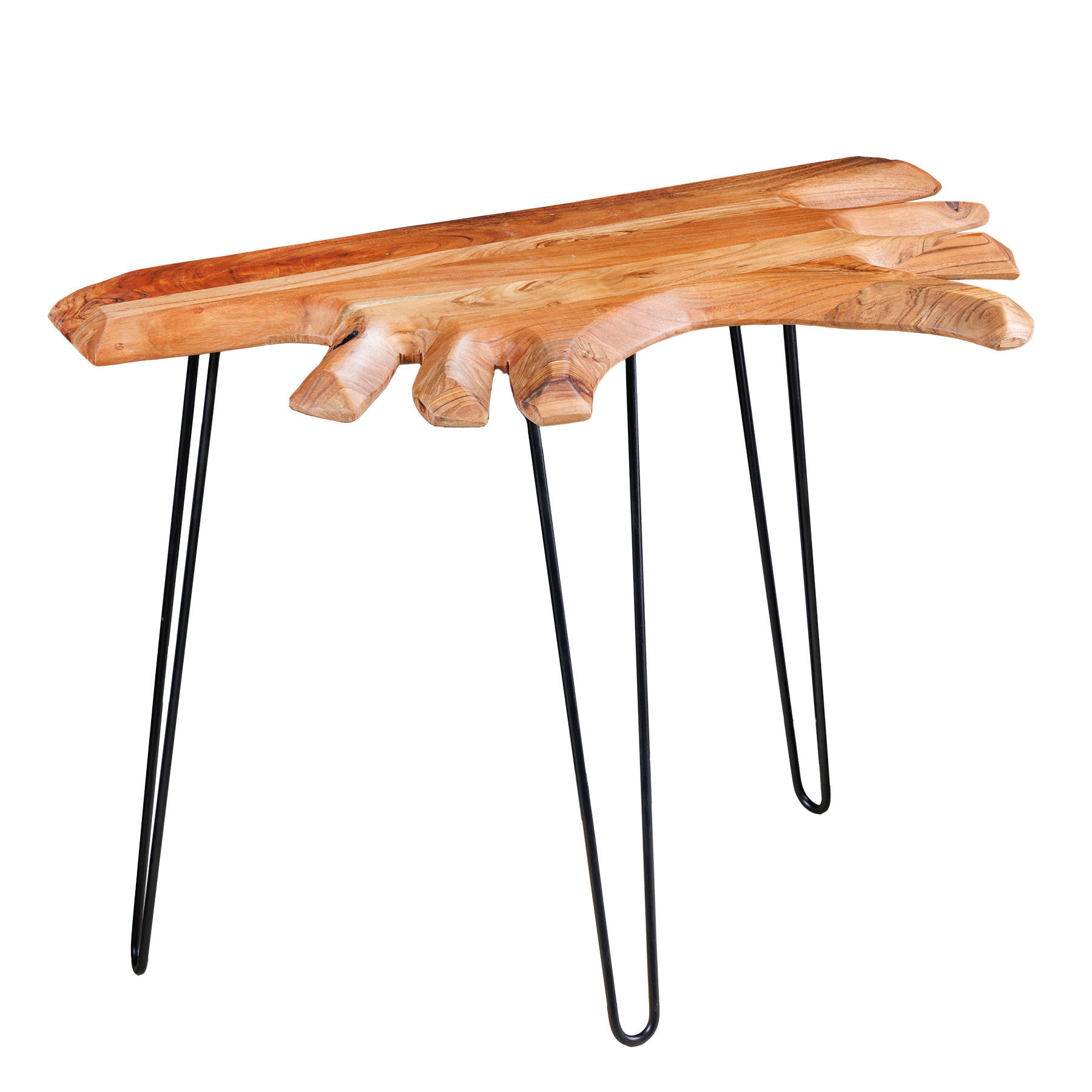KONSOLENTISCH WILD Akazie Natur 105cm - Schwarz/Braun, Holz (52/104/80cm) - riess-ambiente