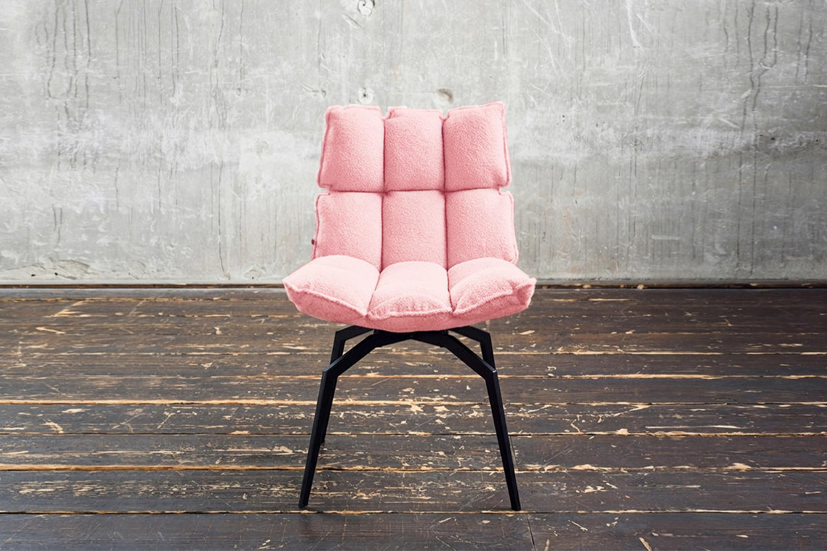 ESSZIMMERSTUHL BARO Pink Webstoff Drehbar (360°) (1er-Set) - Pink/Rosa, Kunststoff/Textil (54/86/65cm) - KAWOLA