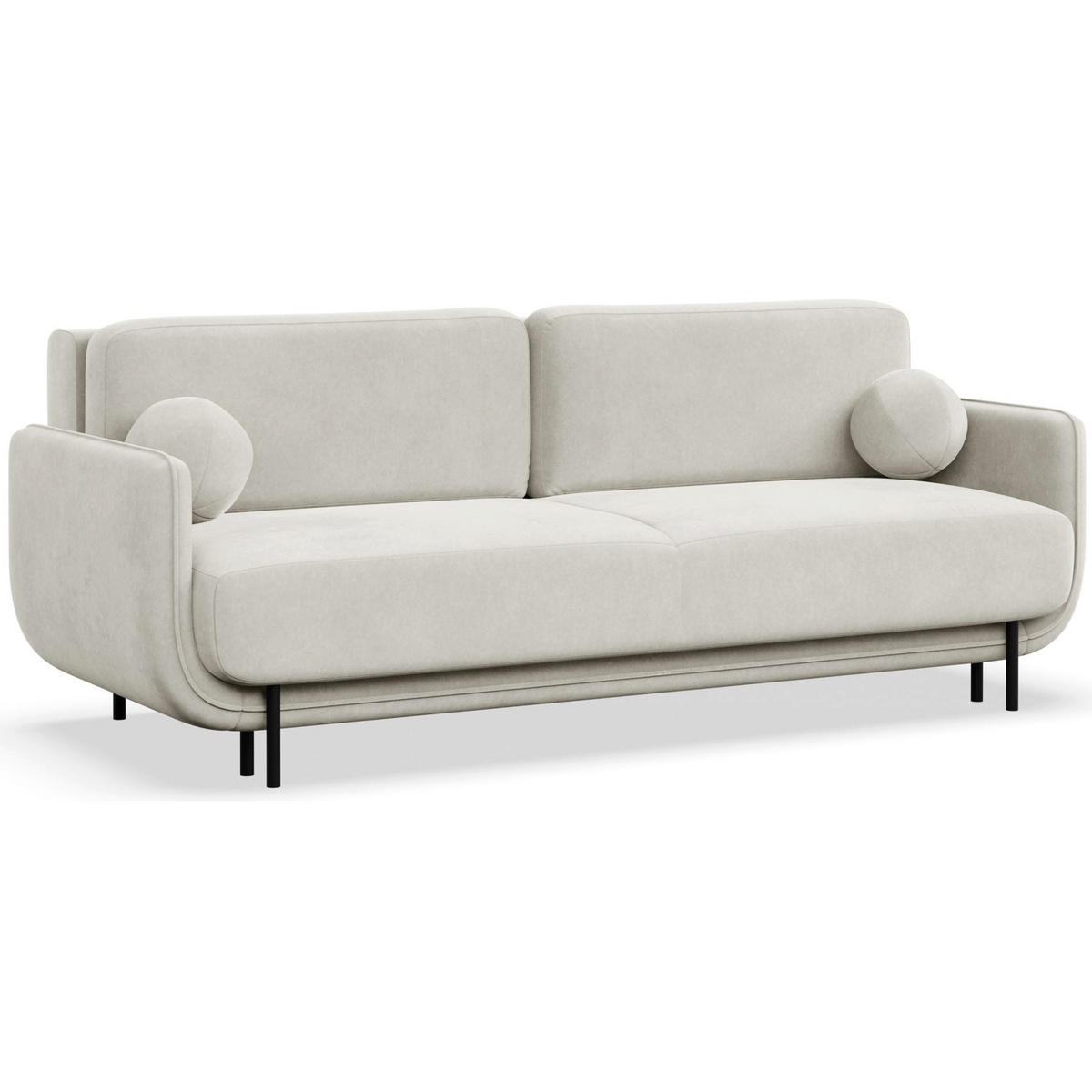SCHLAFSOFA Ovals Creme - Creme/Schwarz, Textil/Metall (236/95/96cm) - Selsey