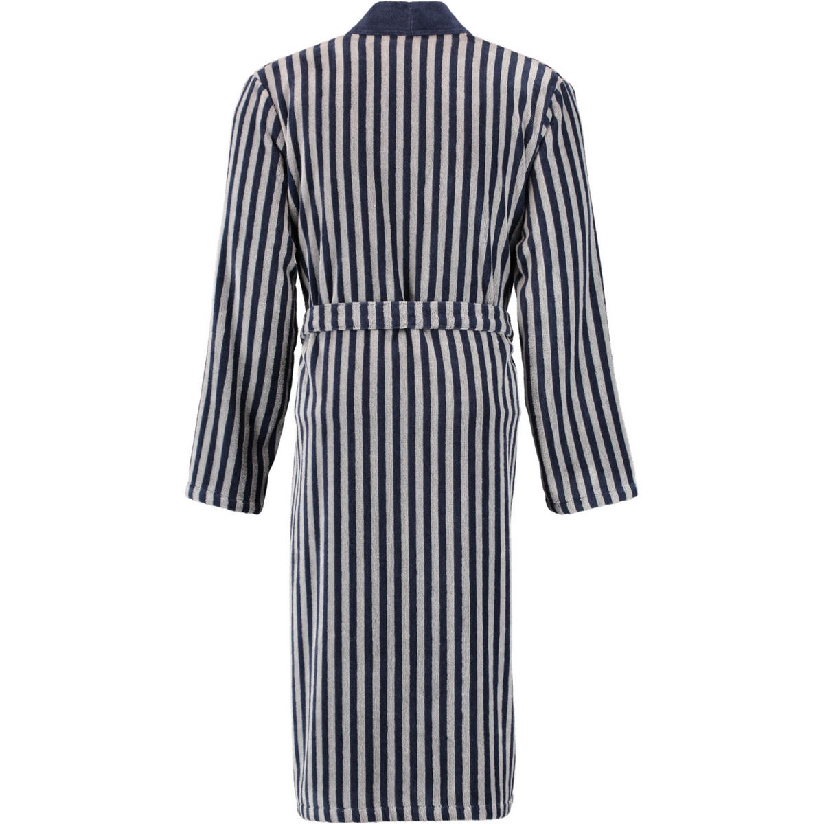 BADEMANTEL HERREN KIMONO STREIFEN 3833 BLAU-GRAPHIT - 17 - Blau, Textil (Snull) - Cawoe