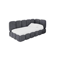 EINZELLBETT Jugendbett mit Bettkasten, Links - AVRY 100x200 Dunkelgrau - Dunkelgrau/Graphitfarben, Holzwerkstoff/Textil (100/200cm) - ALTDECOR
