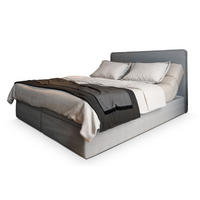 BOXBETT ASTOR 140x200 cm mit Matratze und Topper - Hellgrau - Hellgrau, Holz (140/200cm) - MASSENO