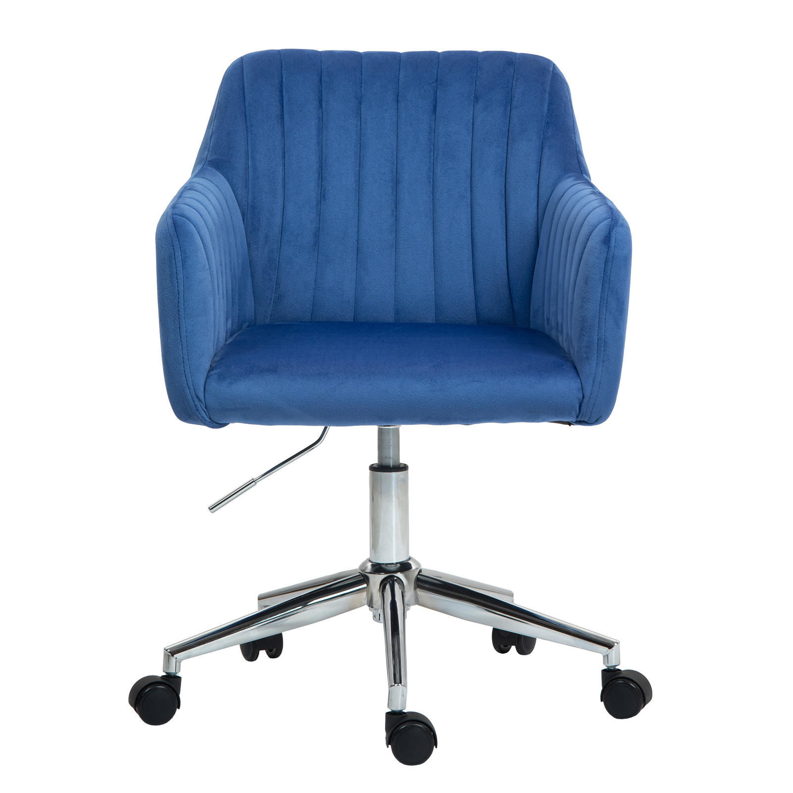 SCHREIBTISCHSTUHL OLIVER Blau - Blau/Silberfarben, Textil/Metall (55/85/53cm) - SVITA
