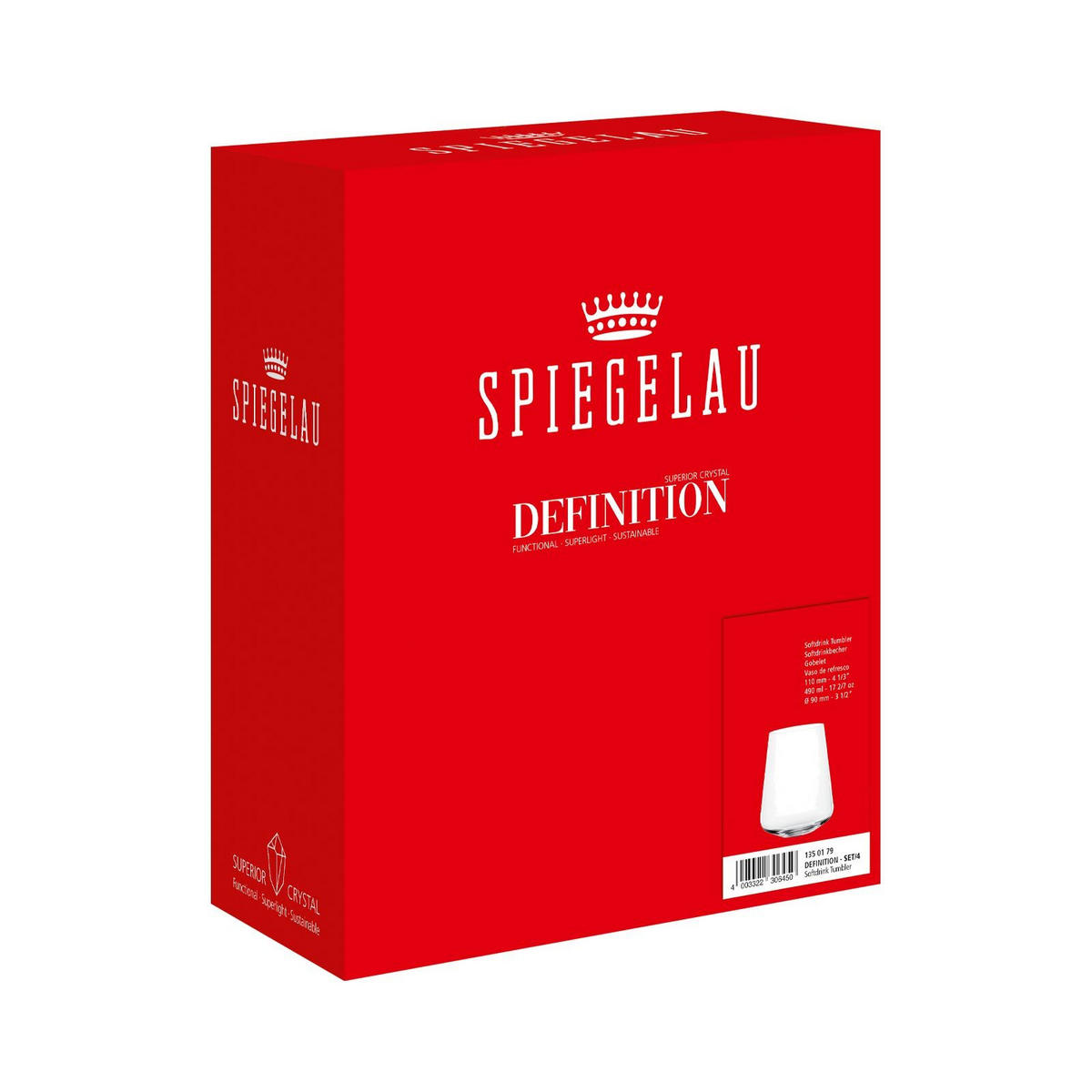 SOFTDRINKGLÄSER Definition transparent 490 ml 4er Set - Transparent, Glas (0.49L) - Spiegelau