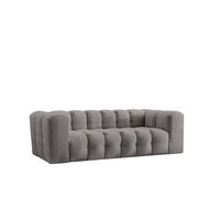 SOFA 3-Sitzer, Komfort, BALOO, Stoff Schenille, Grau - Grau, Holz (222/75/106cm) - Kaiser Möbel
