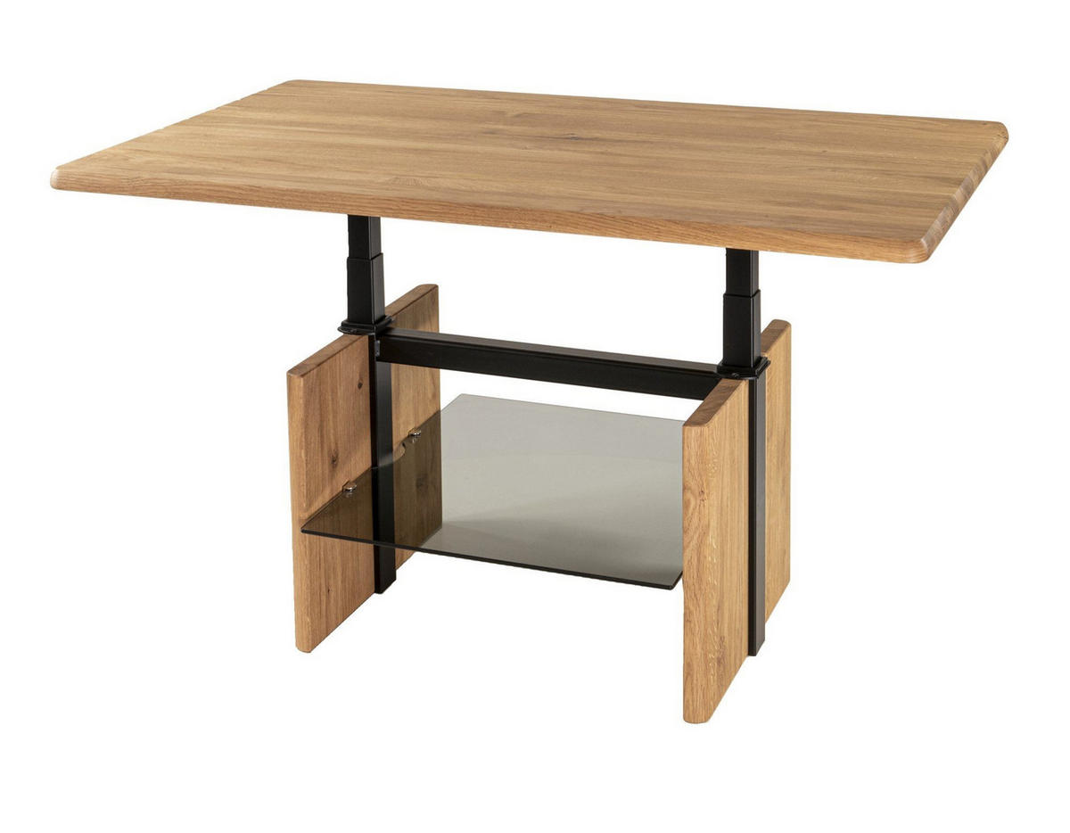 COUCHTISCH eckig Cathi 110x65x50 Wohnzimmertisch Massivholz Wildeiche geölt - Braun, Holz (110/65/50cm) - 58aufmkessel