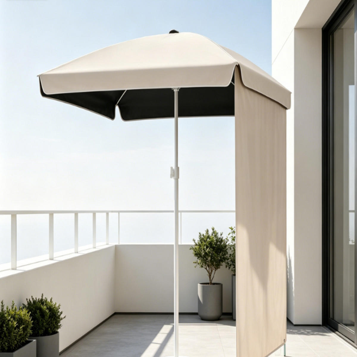 SONNENSCHIRM, Creme, UPF ≥ 50+, 200 × 240 cm - Beige, Kunststoff (200/200cm) - Weltevree