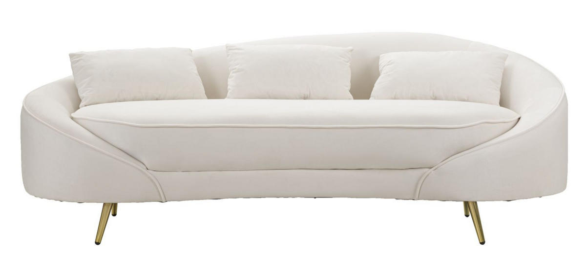 3-SITZER Sofa gepolstert Oslo - Weiß - Weiß, Holz/Kunststoff (84/68/185cm) - Pasmara