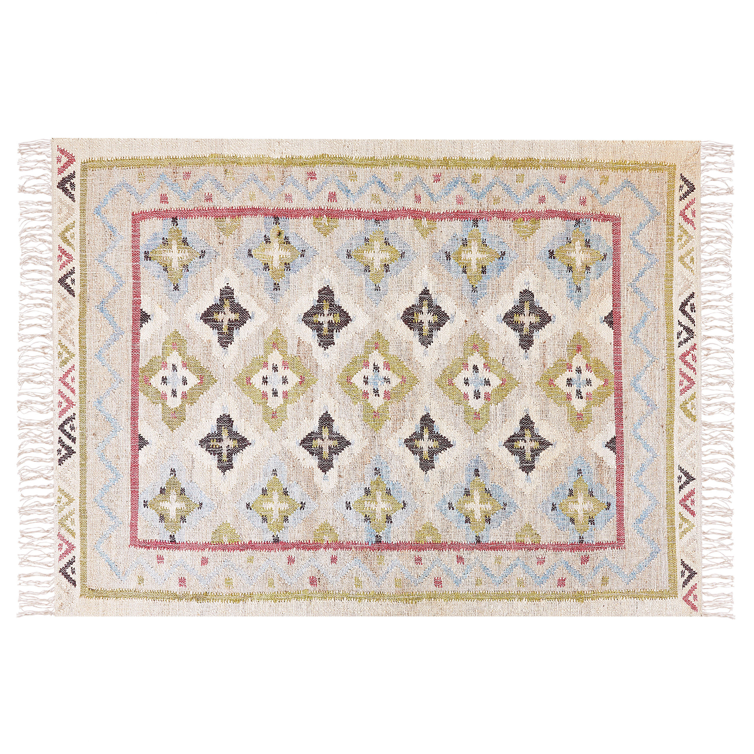 TEPPICH geflochten Terkos 230/160 cm - Multicolor, Naturmaterialen (160/230cm) - Beliani