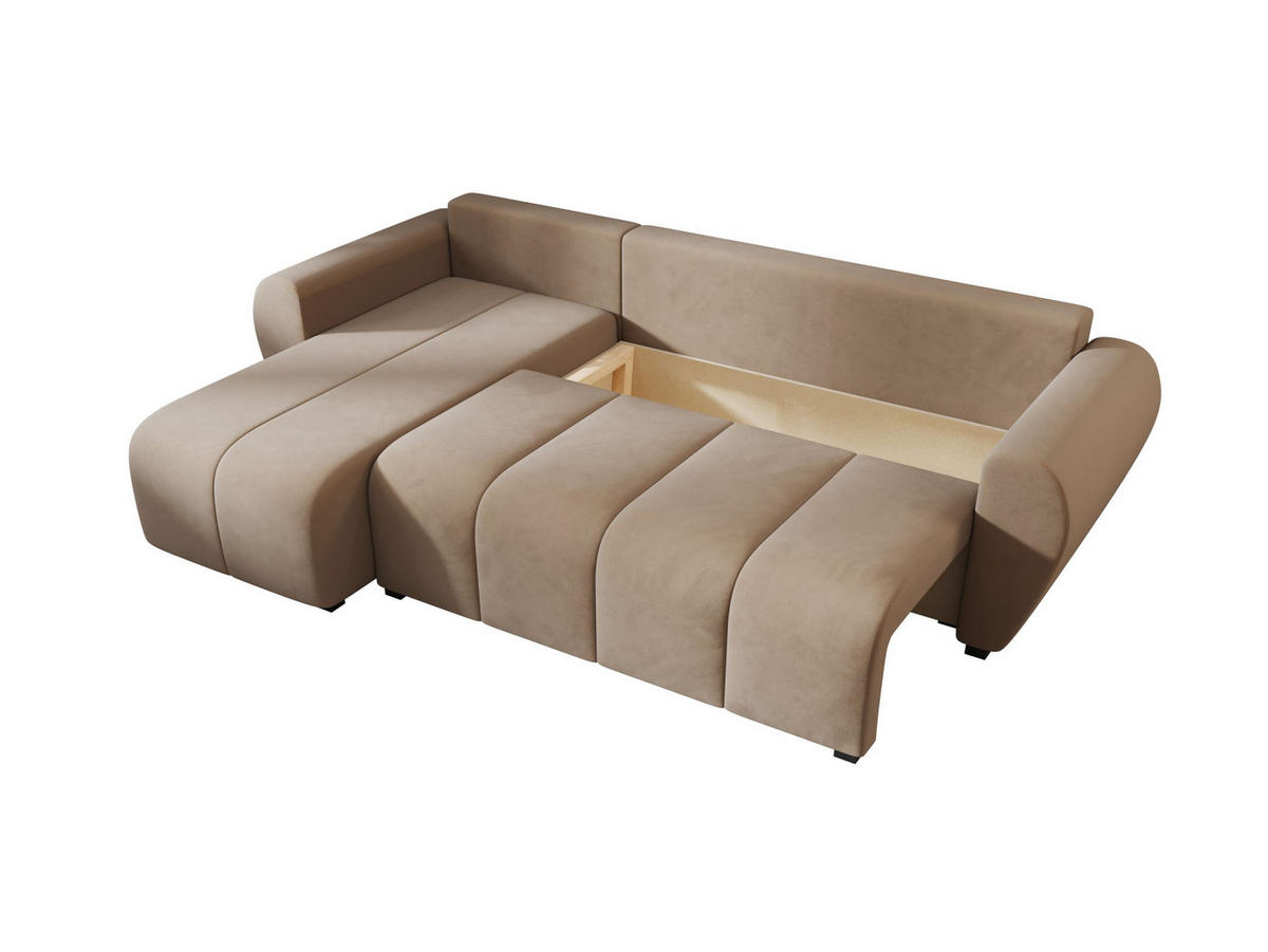 ECKSOFA MOLISA L Itaka 48 Rechts mit Schlaffunktion - Braun, Textil (245/145cm) - Bedante