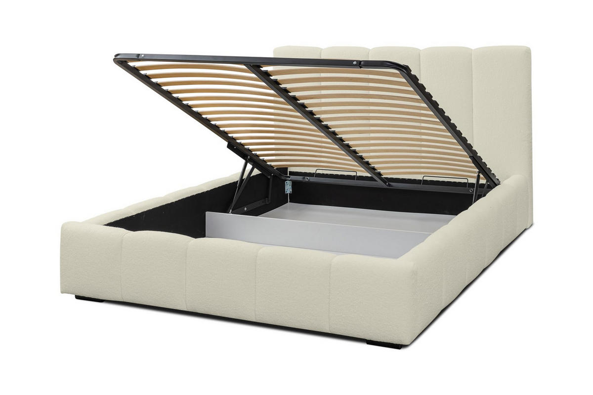 POLSTERBETT MARCO mit Bettkasten Boucle (Beige, 160 x 200 cm) - Beige, Holzwerkstoff (160/200cm) - VENASI MÖBEL