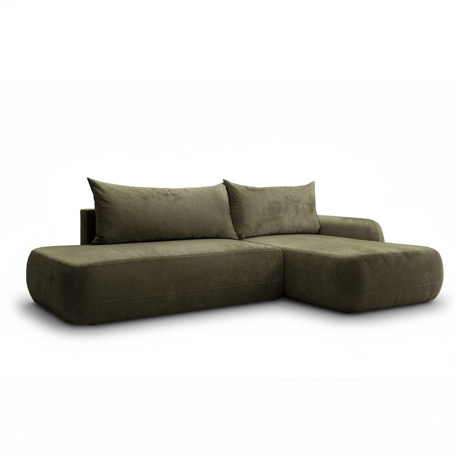 ECKSOFA GOYA mit Schlaffunktion und Bettkasten, Rechte, Perfect Harmony 39 - Waldgrün, Textil (302/184cm) - Lookway