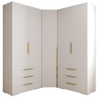 GARDEROBEN-SET 236,7/181,7/47 - Goldfarben/Schwarz, Holz/Kunststoff (181.7/236.7/47cm) - Abiks Möbel