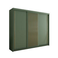 KLEIDERSCHRANK Tiara 250 Grün, Schiebeschrank - Grün, Holzwerkstoff (250/216/62cm) - Bettso