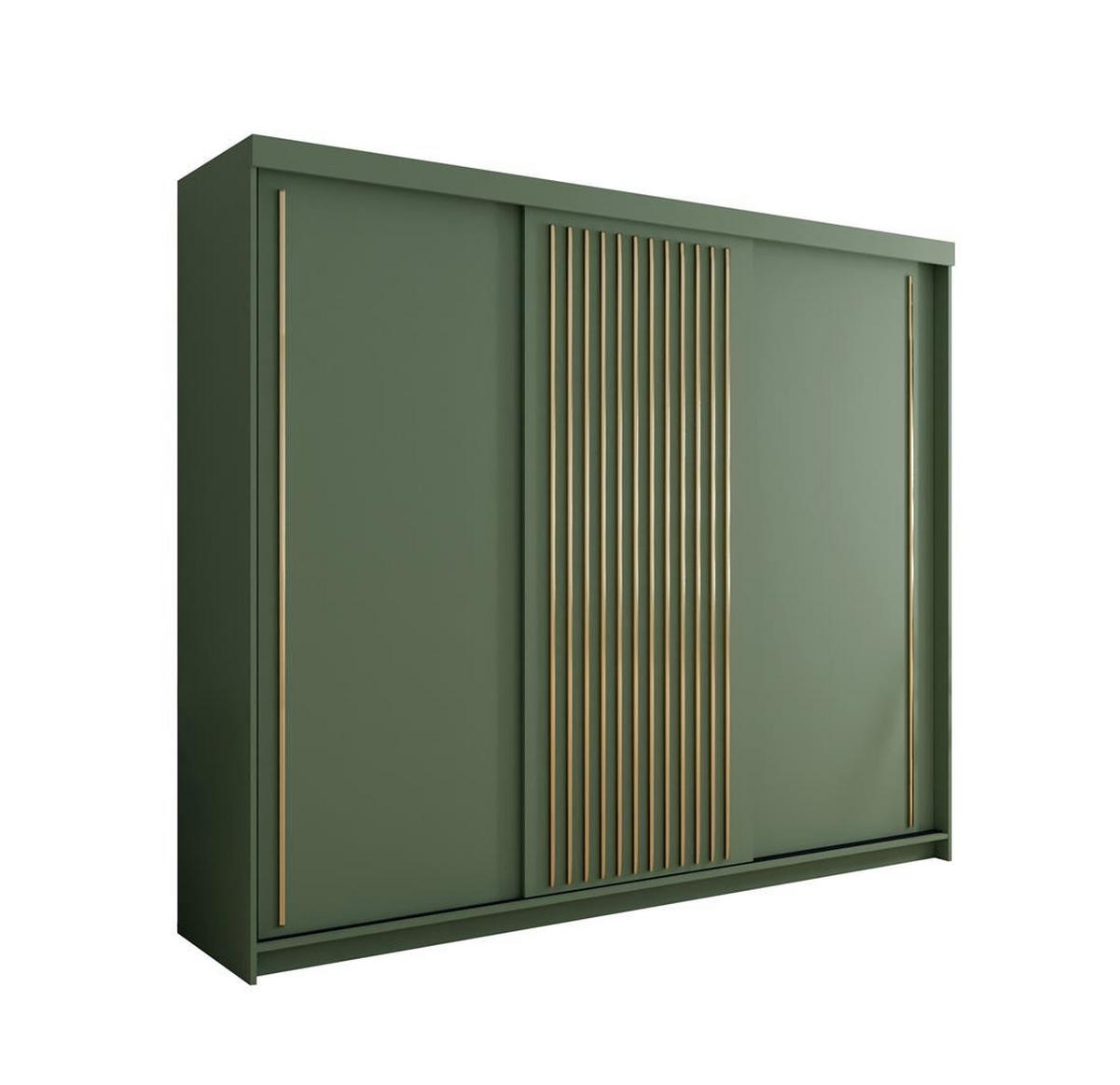KLEIDERSCHRANK Tiara 250 Grün, Schiebeschrank - Grün, Holzwerkstoff (250/216/62cm) - Bettso