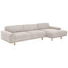 ECKSOFA mit Longchair rechts Kattryna Cordstoff beige - Beige, Kunststoff (133/283cm) - 58aufmkessel