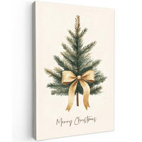 LEINWANDBILD Weihnachtsbaum - Weihnachten - Frohe Weihnachten - Beige 90x140 cm - Sandfarben, Textil (90/140cm) - MuchoWow