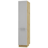APOTHEKERSCHRANK Kvantum 2D14K/40/kargo Dust Grey Matt / Eiche Artisan Matt 40 / 59 / 207cm - Eiche Artisan/Grau, Holz/Holzwerkstoff (40/207/59cm) - Feldmann-Wohnen