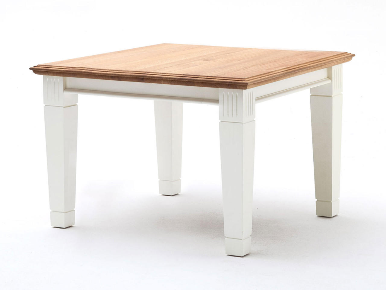 BEISTELLTISCH Novara - Weiß/Braun, Holz (75/75/48cm) - Casamia Massive Möbel