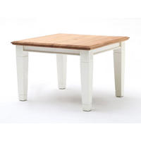 BEISTELLTISCH Novara - Weiß/Braun, Holz (75/75/48cm) - Casamia Massive Möbel