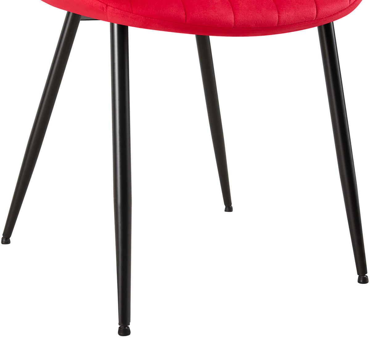 STUHL Samt rot - Rot/Schwarz, Textil/Metall (46/82/61cm) - CLP