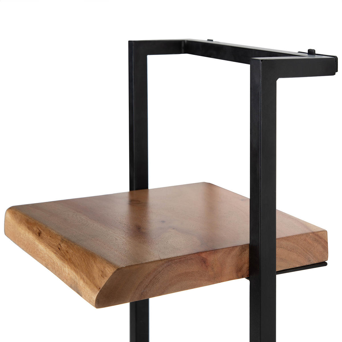 WANDREGAL - Akazie massiv / Metall - Akaziefarben, Holz (30/100/26cm) - home24