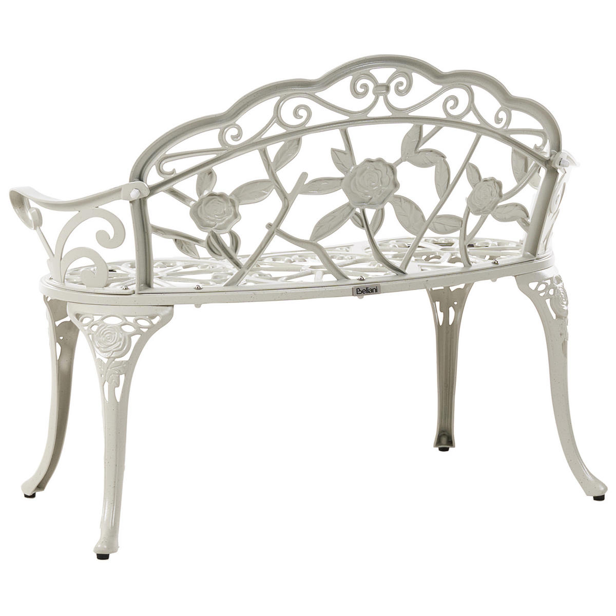 GARTENBANK Weiß Piura - Weiß, Metall (88/80/49cm) - Beliani