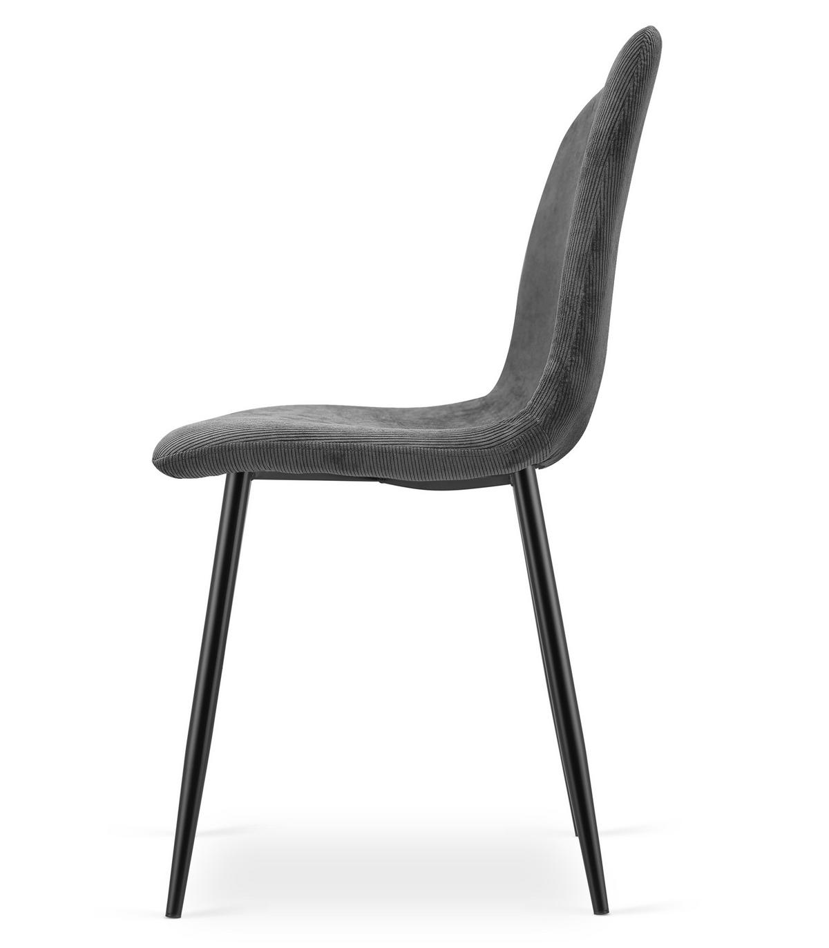 ESSZIMMERSTUHL RIFT grauer Sitz, schwarze Beine - Schwarz/Grau, Textil (46/87/55cm) - Valora