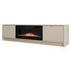 TV-LOWBOARD Tireno EF mit Elektrische Kamin - Sandfarben/Goldfarben, Holzwerkstoff/Metall (182/48/40cm) - MIRJAN24