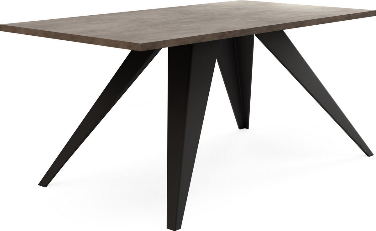 COUCHTISCH Vance rechteckig, Dark Grey Chicago Beton 120/60/48 cm - Dunkelgrau/Schwarz, Holzwerkstoff/Metall (60/120/48cm) - WFL GROUP