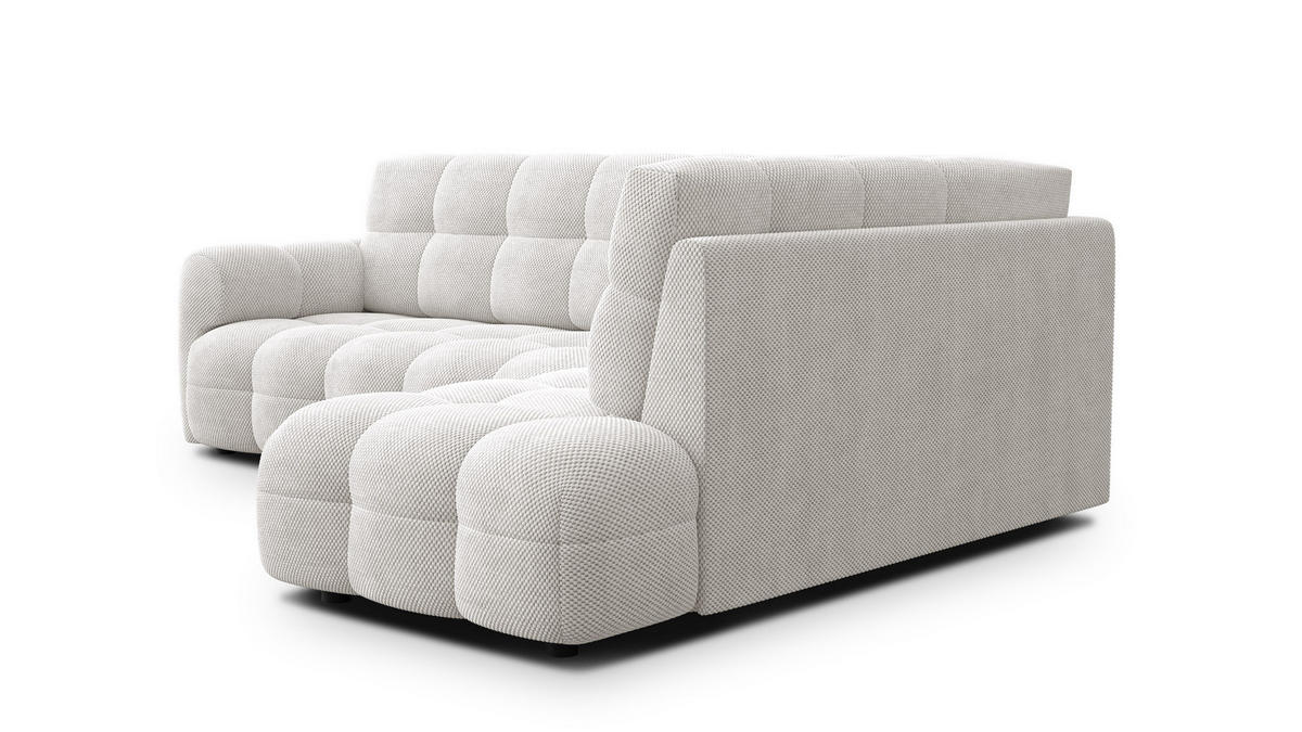 ECKSOFA MELLOW 5-Sitzer, creme - Creme/Schwarz, Holz/Textil (283/191cm) - Courtois Laville