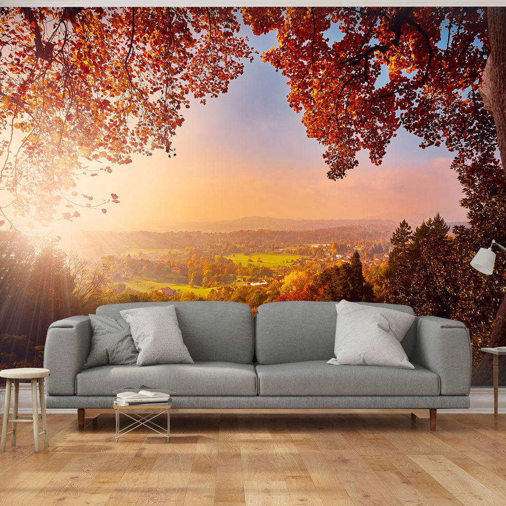 VLIESTAPETE Braun 400/280 cm - Braun/Orange, Textil (400/1cm) - KUNSTLOFT