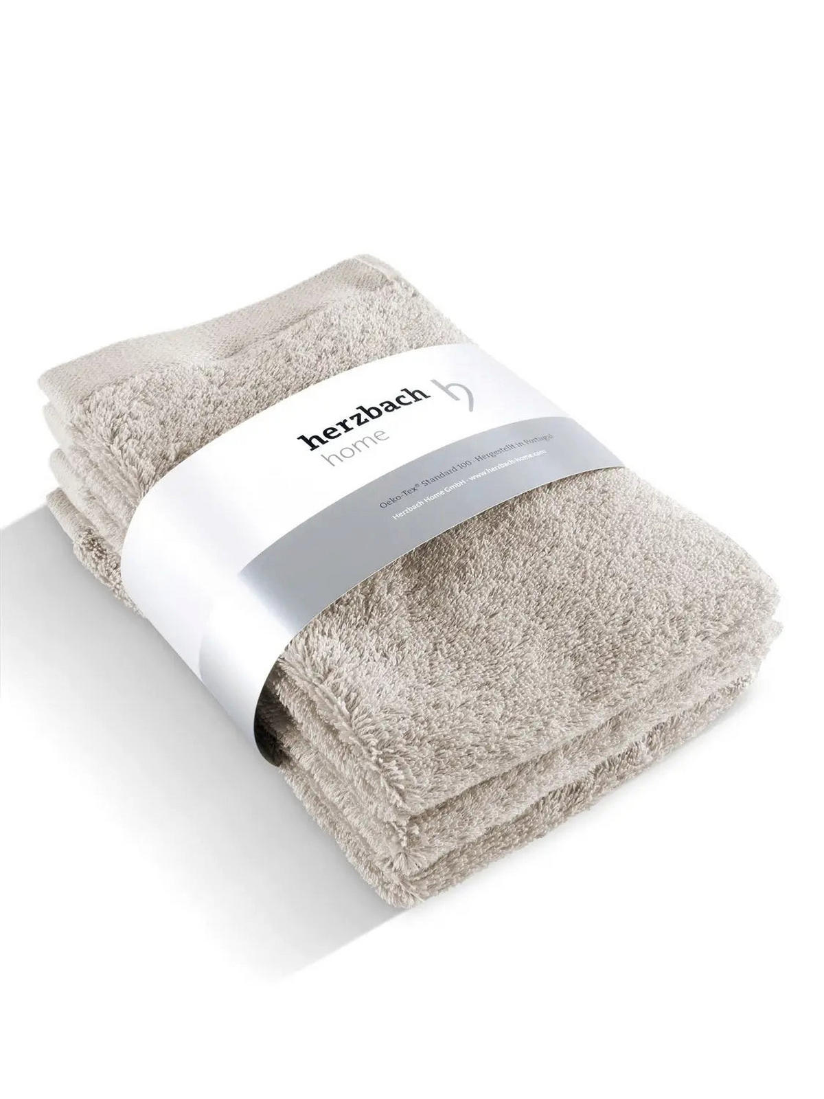 GÄSTEHANDTUCH 3er Set Pura Sandgrau - Sandfarben, Textil (30/50cm) - Herzbach Home