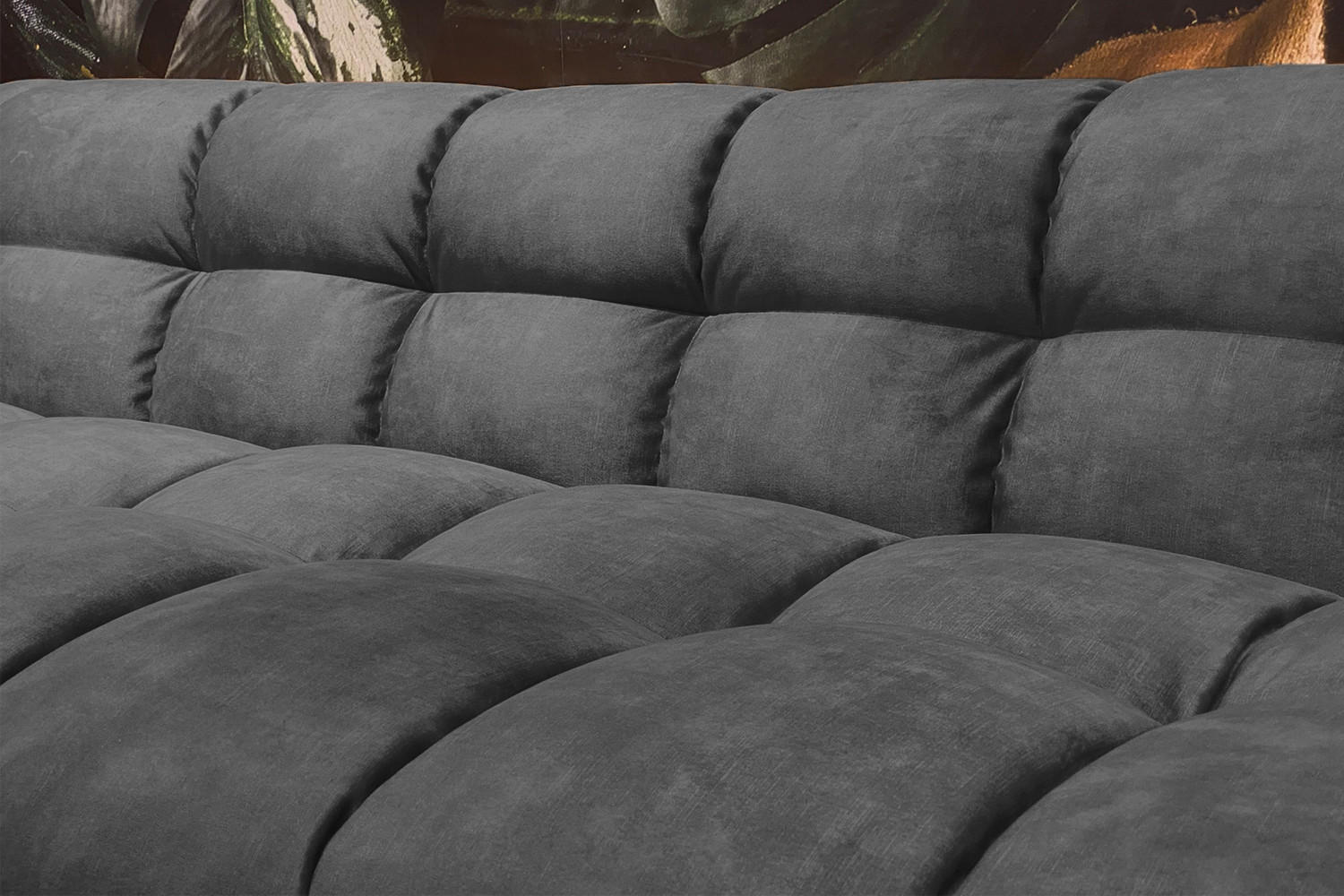 SOFA RIO Anthrazit Velvet - Anthrazit/Schwarz, Textil (282/68/105cm) - KAWOLA