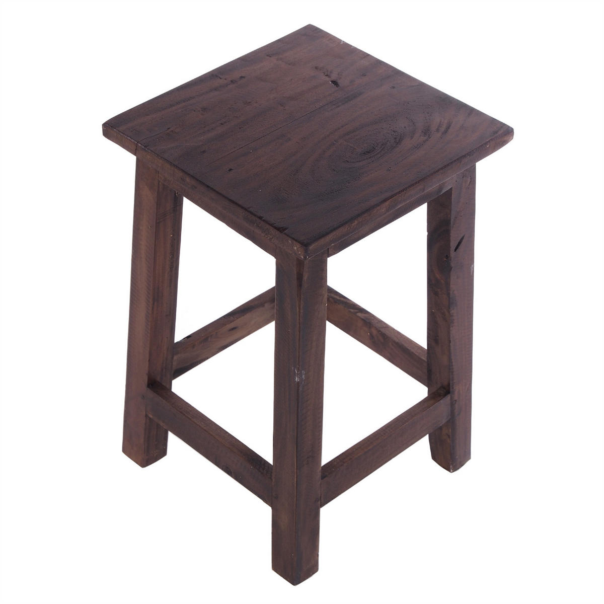 HOCKER MADERO Recyclingholz 03 dunkelbraun - Dunkelbraun, Karton (30/48/30cm) - DESIGN DELIGHTS