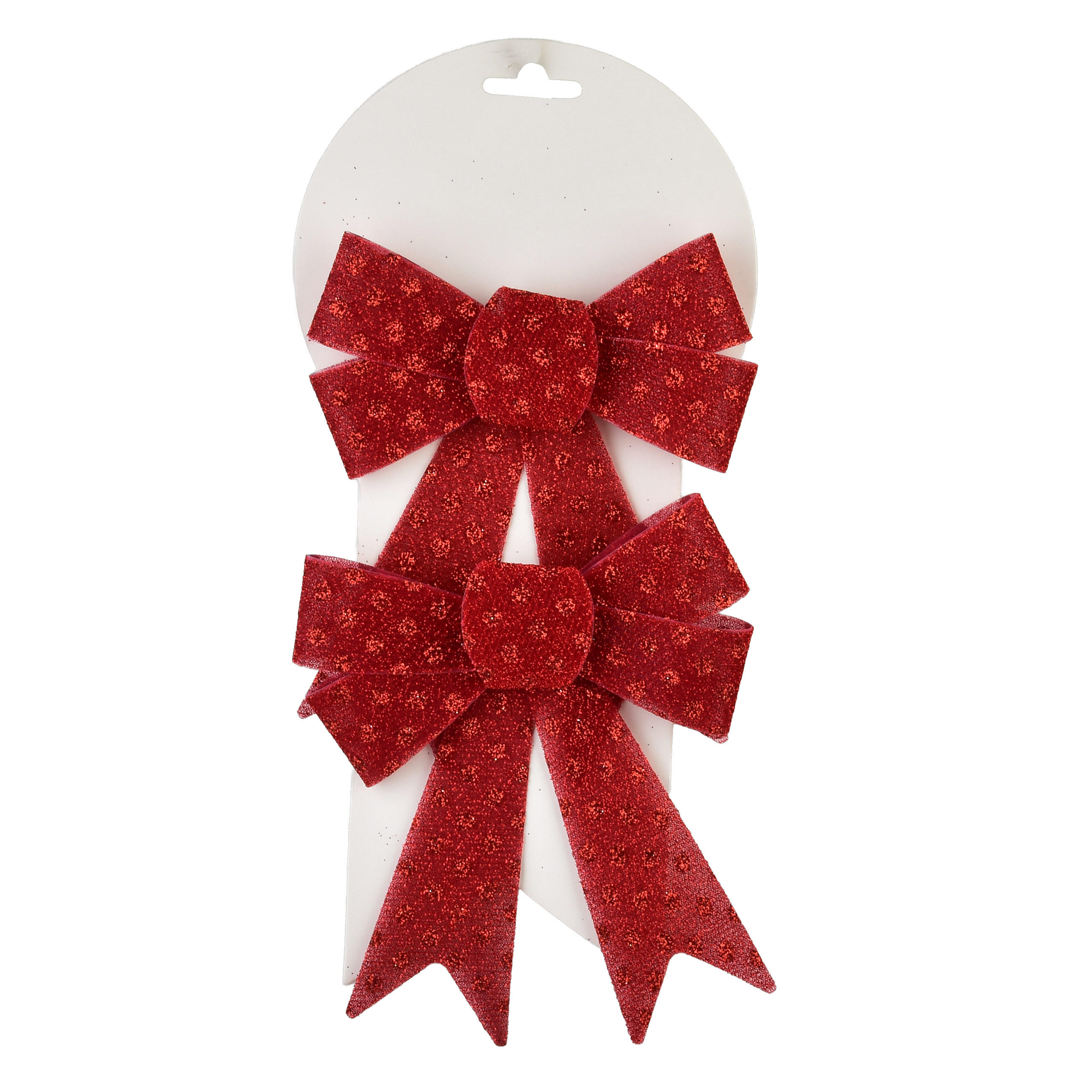 SCHLEIFE Santa Lila 2er Set Rot 15x15x15,5 cm Kunststoff - Rot, Kunststoff (15/15.5/15cm) - Mondex