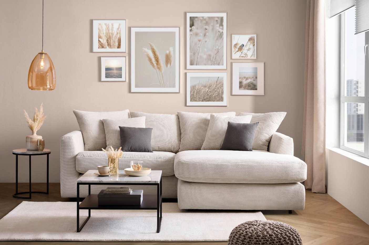 Cord-Sofa Beige