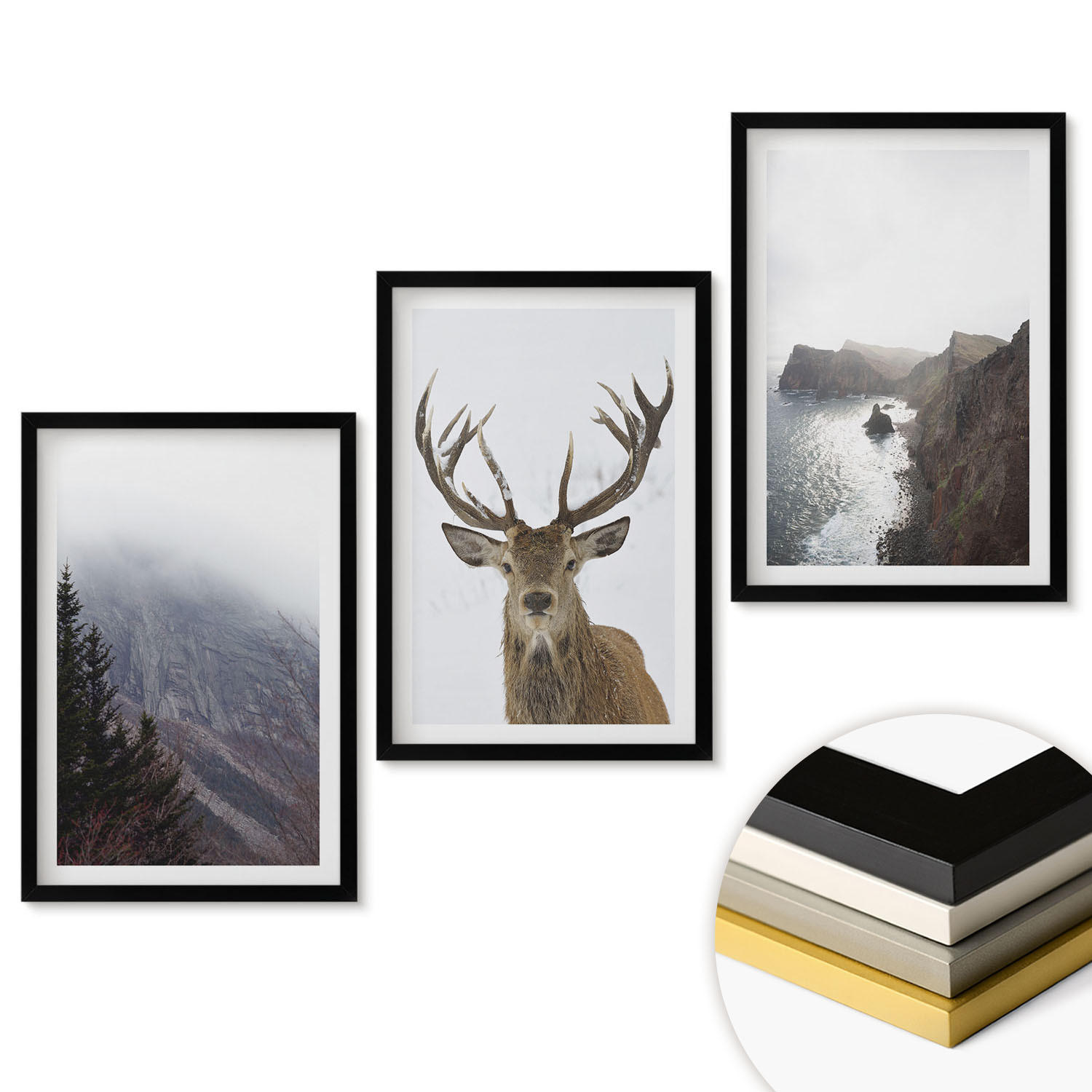 ArtPrintCave Wandbilder Schwarz 40x60 cm