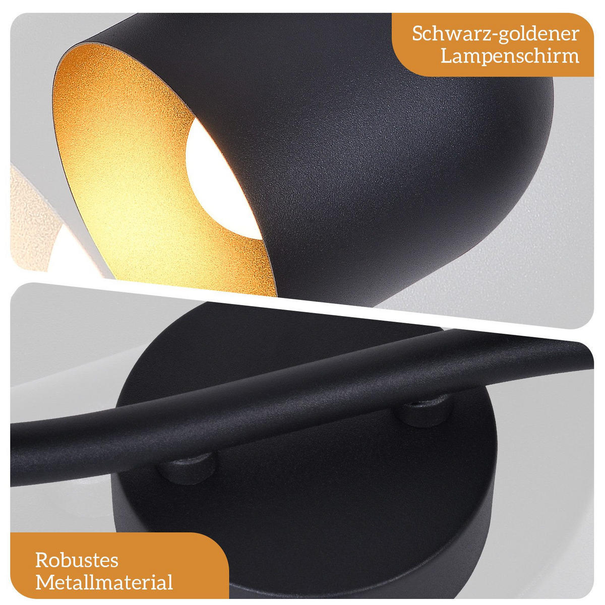 STRAHLER Gera 3-flammig 25/25/21 cm - Schwarz, Metall (25/25/21cm) - Nettlife