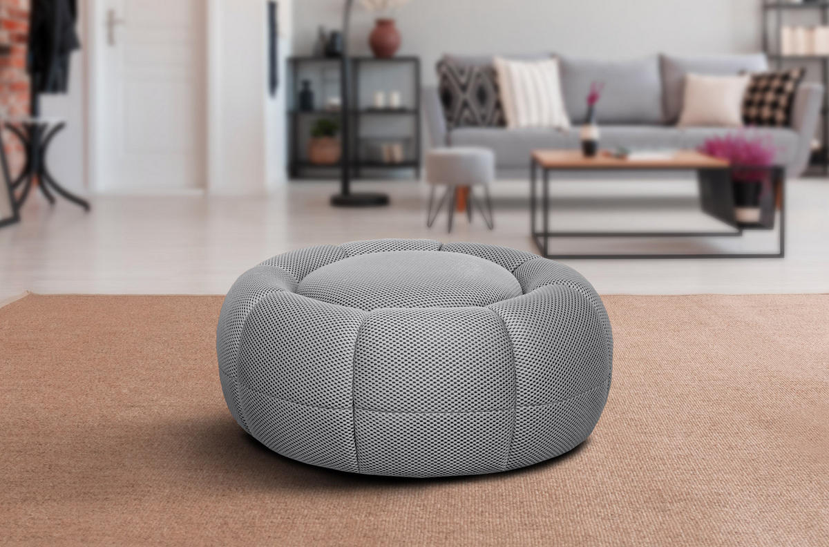 SESSEL UND POUF FIGO UND FAGO, grau - Grau, Holzwerkstoff/Textil (104/83/104cm) - Courtois Laville