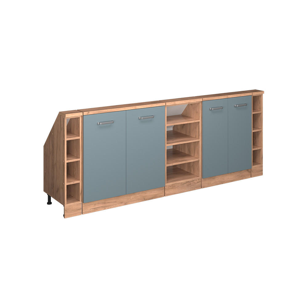 Honigeiche/Blaugrau, Holzwerkstoff (210/81.6/46cm) - Vicco