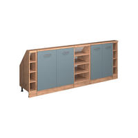 KUCHYŇSKÁ SKŘÍŇKA POD ŠIKMOU STŘECHU R-Line Modrošedý/zlatý dub - medově dubová/šedohnědá, kompozitní dřevo (210/81.6/46cm) - Vicco