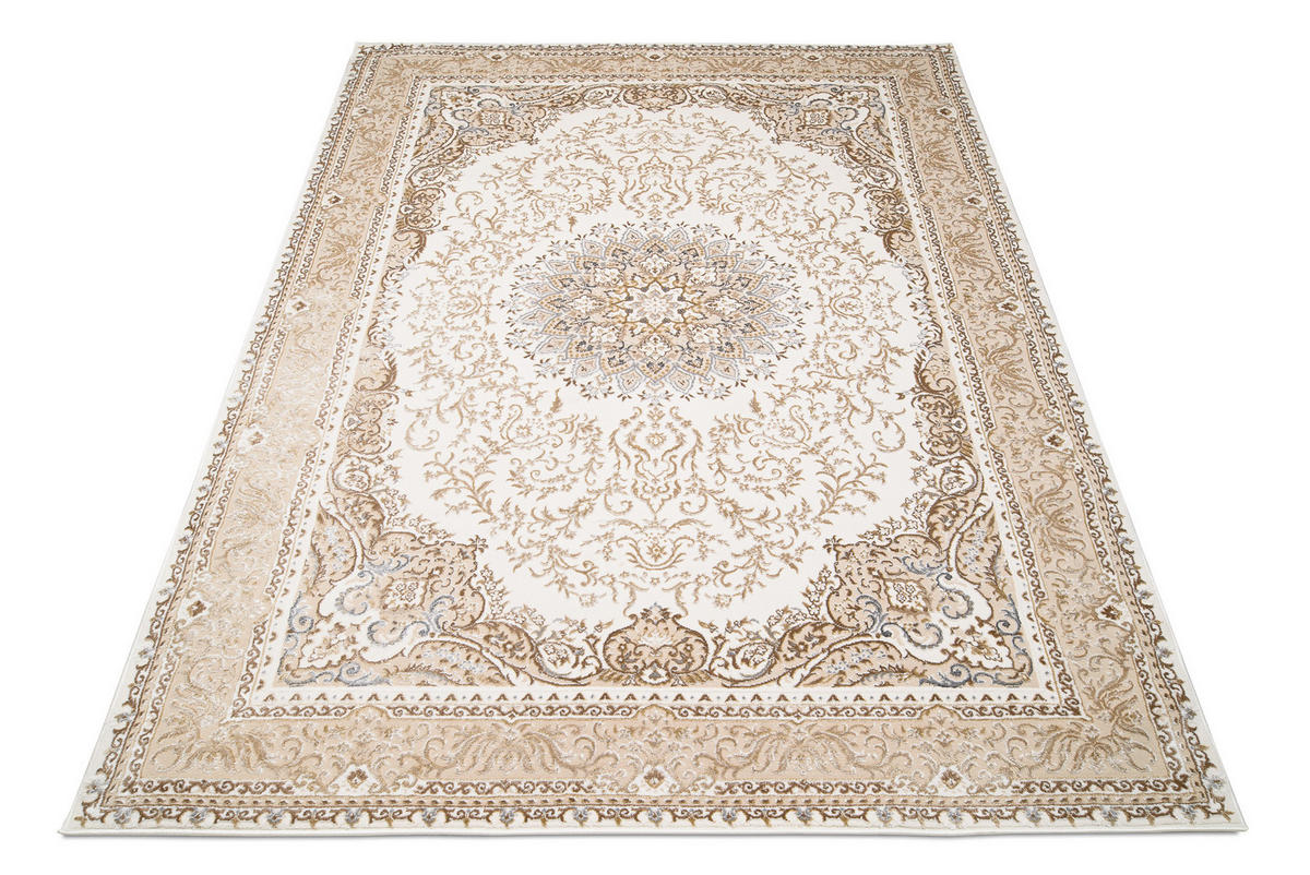 TEPPICH HERA Braun Creme 140/200 cm - Creme/Braun, Textil (140/200cm) - Tapiso