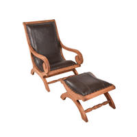 LEDERSESSEL Mara Hocker Mahagoni Braun 93x93x60cm - Braun, Holz (93/93/60cm) - DELUKE