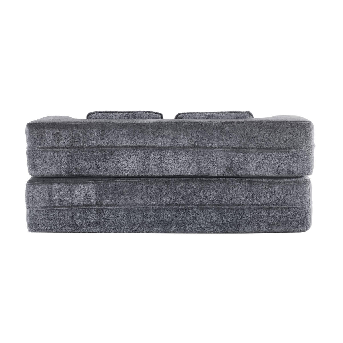SCHLAFSOFA DE-35000 mit 4 Kissen und Klappfunktion Grau - Grau, Textil (60/76/198cm) - ComfortXL