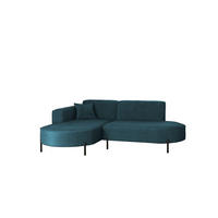 ECKSOFA Valencia Xs - Blau, Holzwerkstoff/Textil (236/165cm) - Fun Möbel