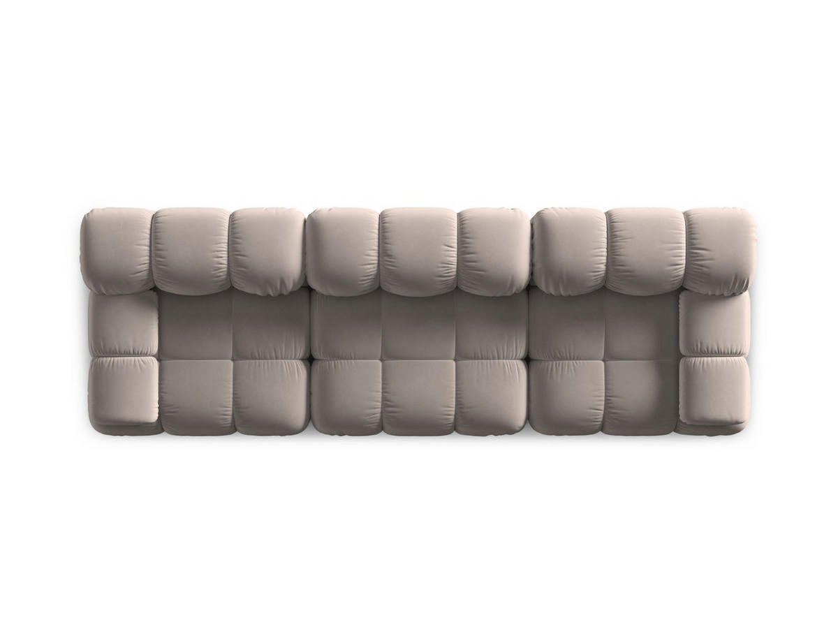 MODULARES-SOFA Bellis aus Samt beige 3 Sitzplätze - Beige, Textil (94/63/282cm) - Micadoni