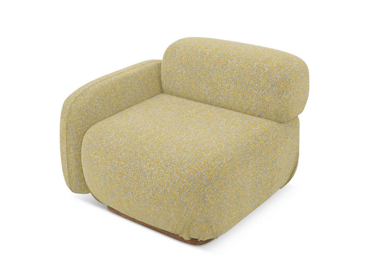 SOFAELEMENT Links Strukturstoff Stoff Gelb - Currygelb/Gelb, Holz/Textil (95/73/95cm) - Makamii