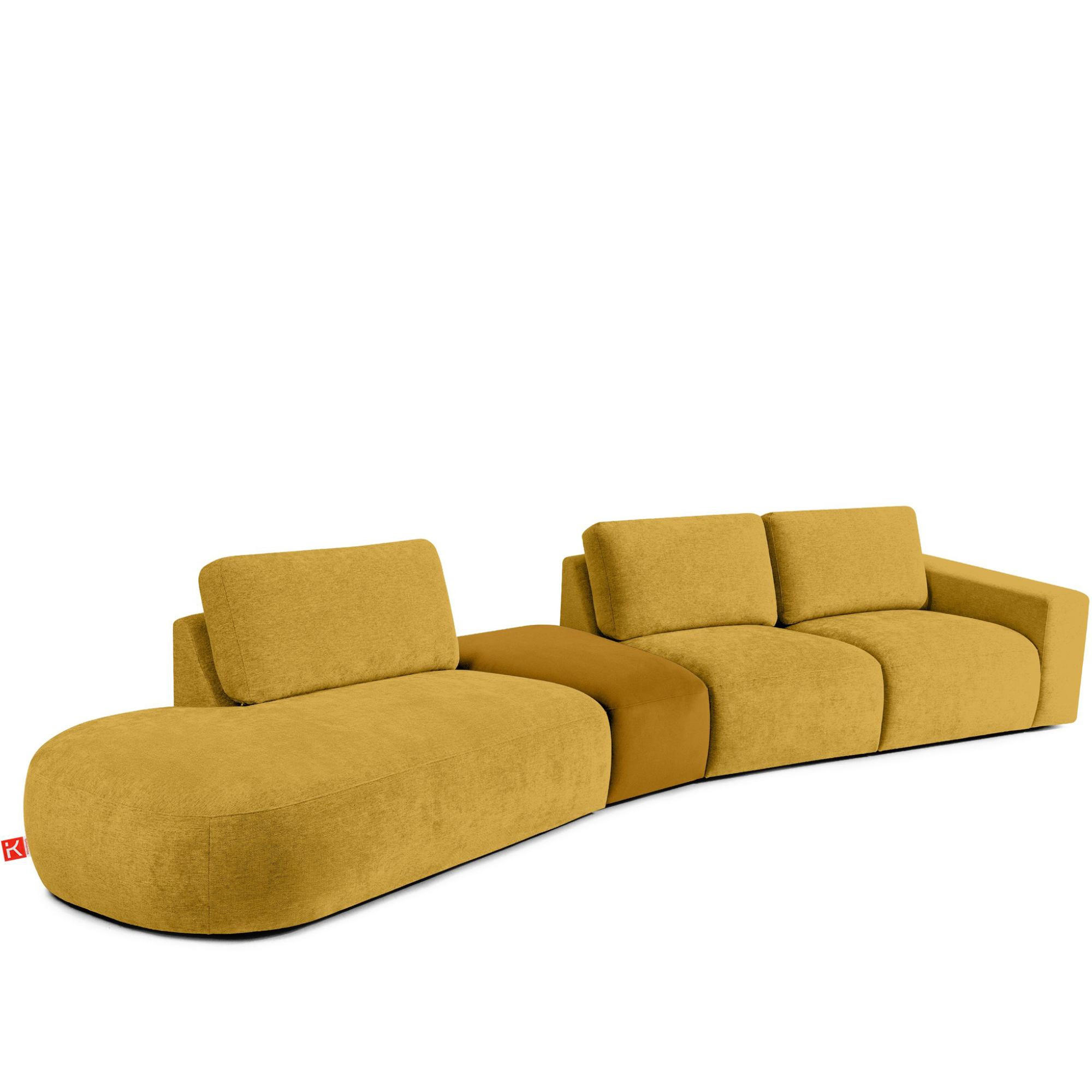 5-SITZER ECKSOFA ZUCCO Chenille links, Gelb - Gelb, Textil (430/84/105cm) - KONSIMO®