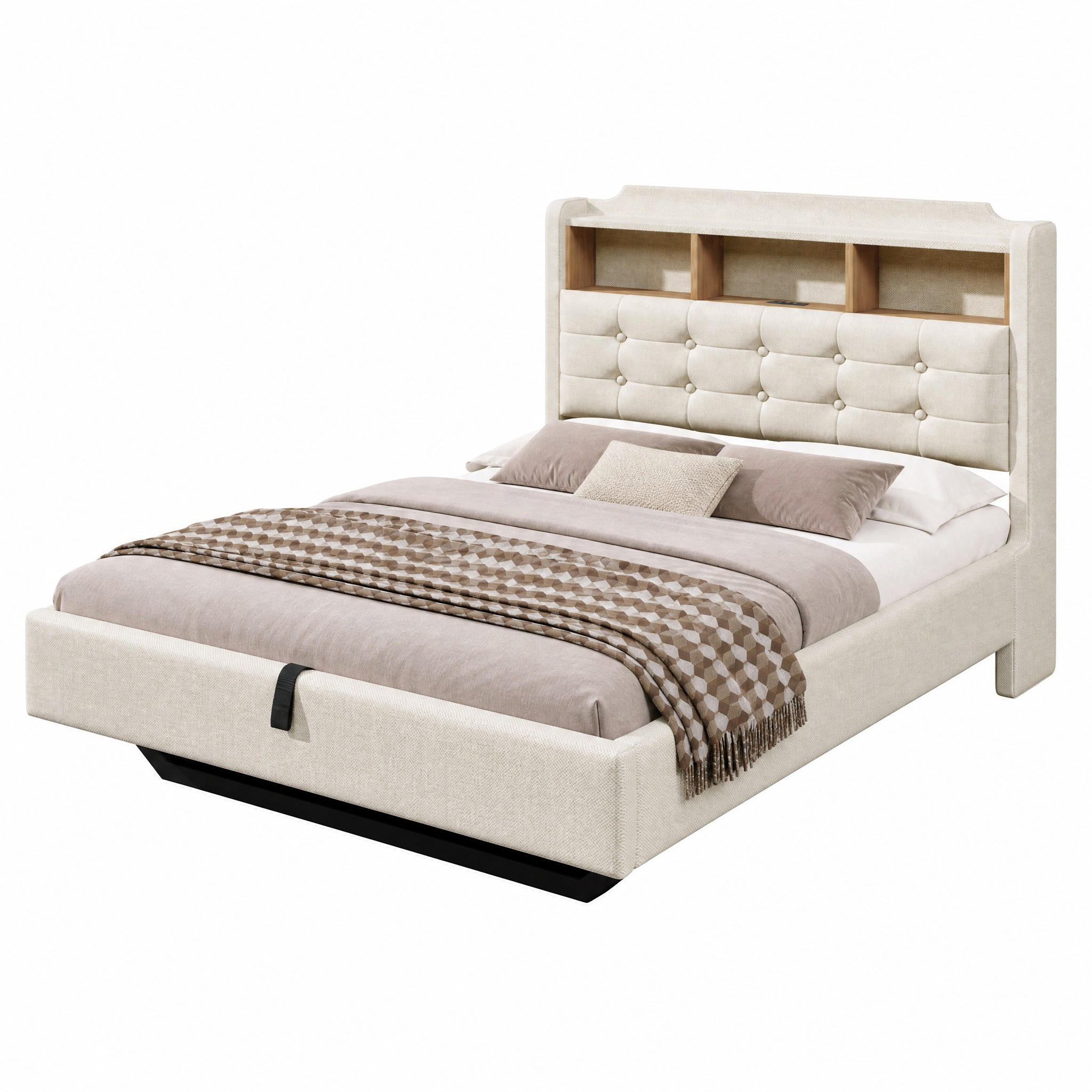 Beauniv Polsterbett Beige 140x200 cm